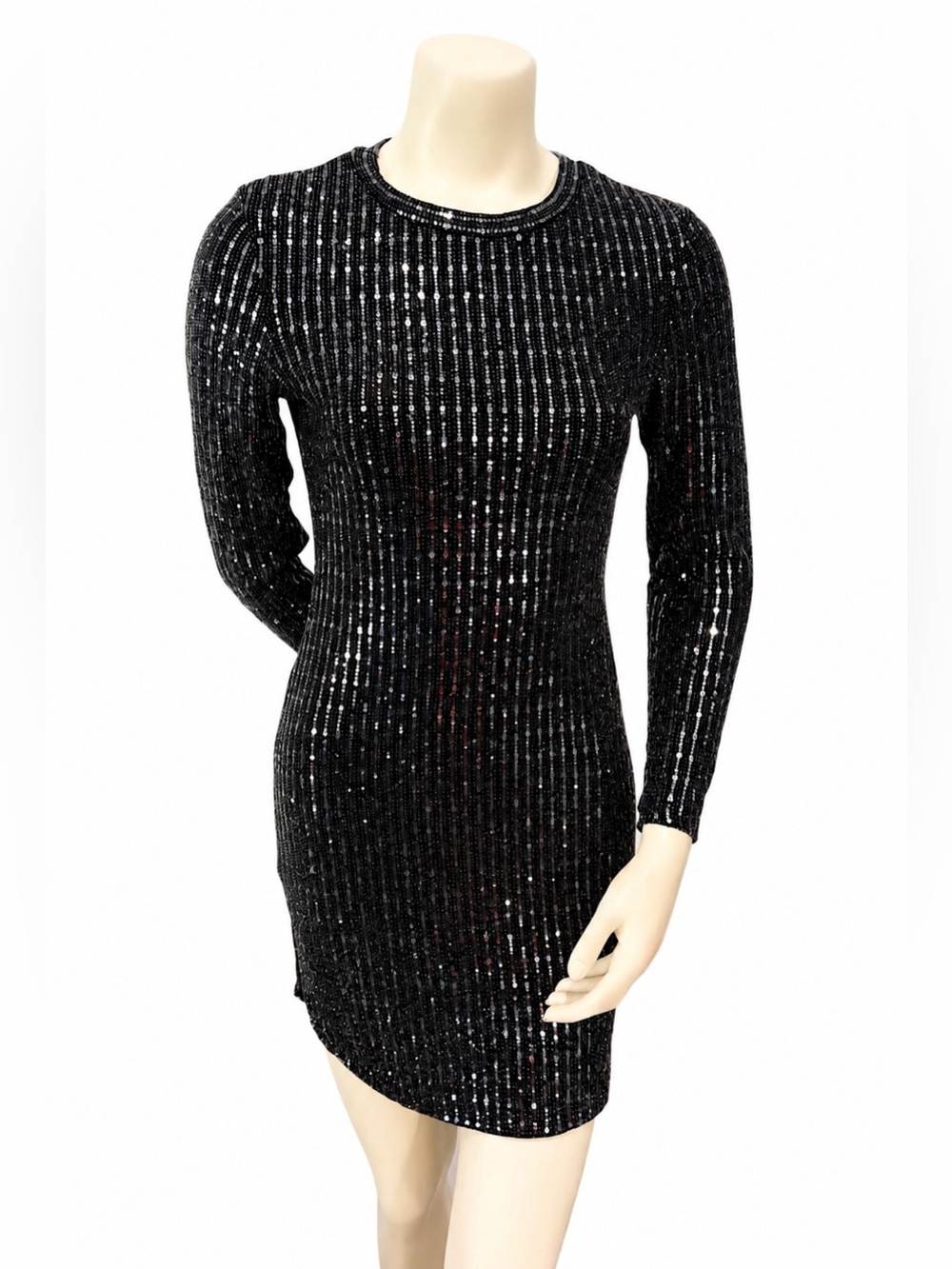 B.Darlin Black Sequin Bodycon Mini Dress Women’s M Party Cocktail Glam